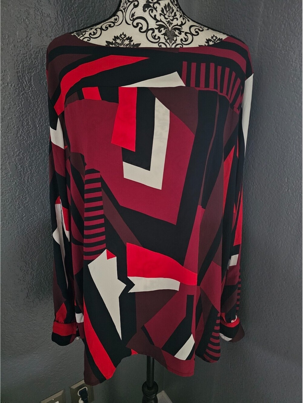 Women's Loft Cold Shoulders Long Sleeve Sheer Blouse Size XX Large Multicolor